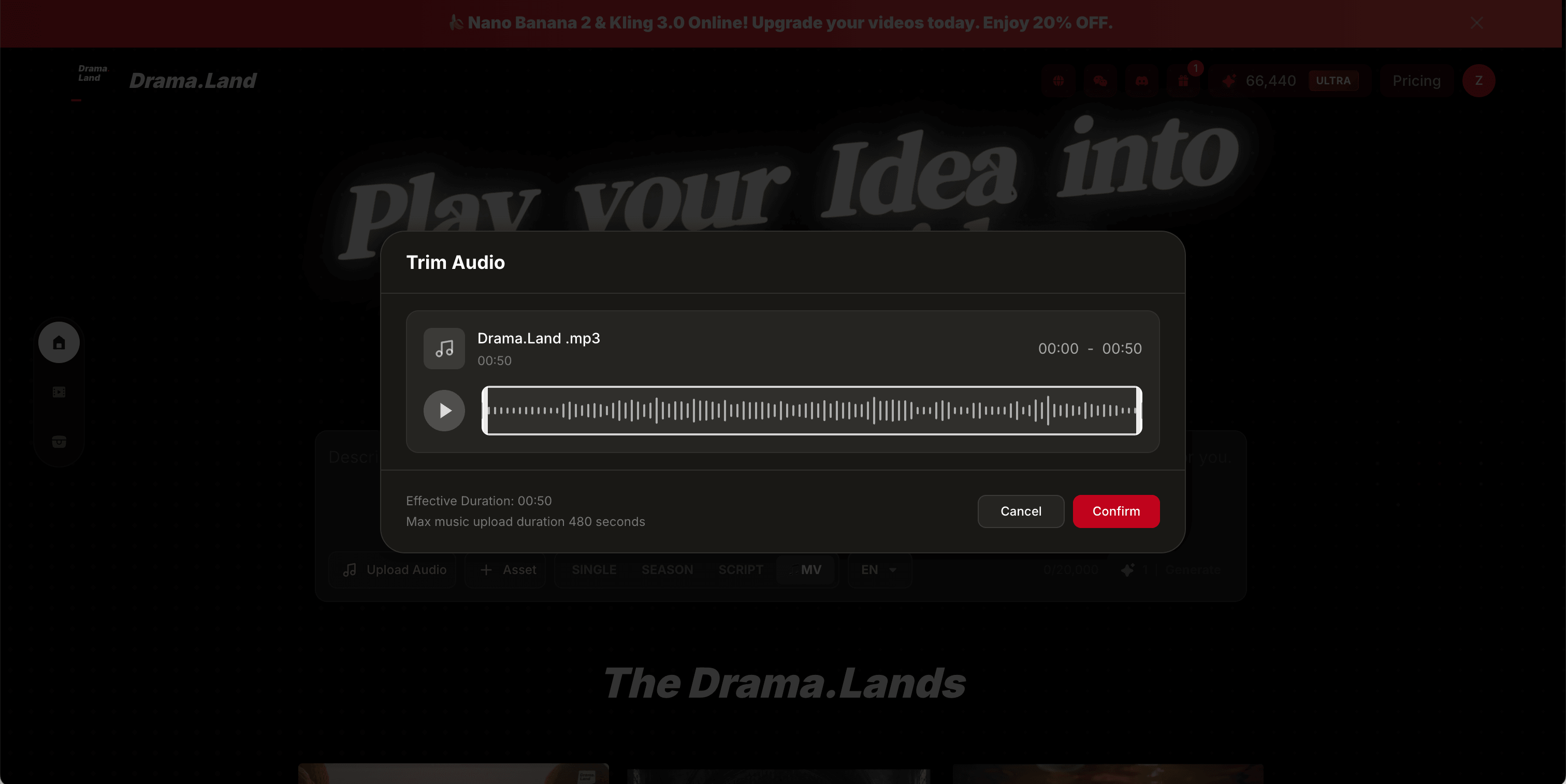 Multimodal input interface showing 9 images, 3 video clips, and 3 audio waveforms